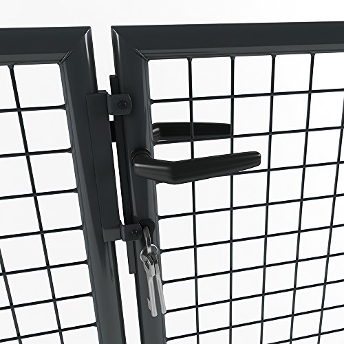 Gartentor Tor Doppelflügeltor inkl Pfosten 400×150 cm Anthrazit Einfahrtstor Hoftor - 4