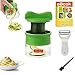 Produktbild Spiralschneider Gemüse Hand für Gemüsespaghetti- Well Buy Zucchini Spiralizer 3-Klingen Gemüse Spargelschäler Gemüseschneider Zerkleinerer für Gemüse Pasta Spaghetti -Mit Spiralschneider Kochbuch & Spargelschäler (Grün)