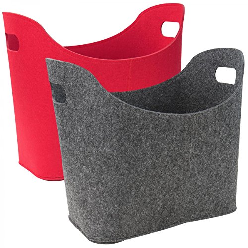 Filztasche Filzkorb Kaminholztasche Kaminholzkorb Korb Filz Zeitungsständer Zeitungskorb in zwei verschiedenen Farben