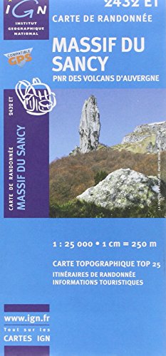 Download Carte de randonné, numéro 2432 ET : Massif du Sancy (PNR des volcans d'auvergne)