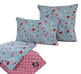 Homescapes Kindervorhang Mädchen Kinderzimmer Ösenvorhang Dekoschal Birds & Flowers 2er Set pink blau 137 x 228 cm (Breite x Länge je Vorhang) 100% reine Baumwolle - 5