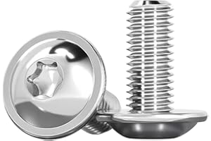 Drenky 20 Pièces M4x20mm Vis Torx, Vis à Tête Bombée Avec Collerette ISO 7380-2 Vis à Collerette Inox A2 V2A Vis à Tête Plate Avec Rondelle, Filetage Complet