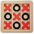 Eco Elf Ecoelf Wooden Tic Tac Toe Mind Challenging Cross & Zero Family Board Game For Kids & Adults | Strategy Board Games | Board Games For Adults | Xoxo Learning Toys (Black & Orange)