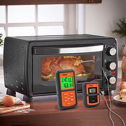 ThermoPro TP07 Barbecue Thermometer Funk Grillthermometer Bratenthermometer mit Timer für BBQ, Ofen, Smoker, Reichweite bis zu 100 Meter - 2