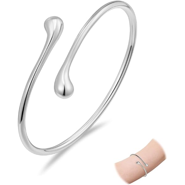 GXGM 3er Set Oberarmreifen Silber - Verstellbare Boho Armbänder Für Damen