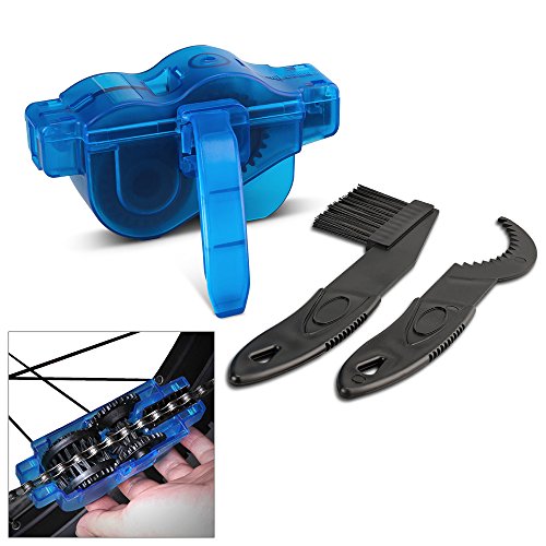 Fahrrad Kettenreinigungsgerät, Furado Kettenreiniger, Reinigung Scrubber Pinsel-Werkzeug im Set mit Ritzelbürste, Schnelles sauberes Werkzeug für Alle Arten von Fahrrad Kettenreinigung (blau)