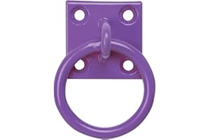 Haven Heritage Equestrian Coloured Tie Ring on 50mm Plate Stable Tie Up Ring Horse Pony (PURPLE)