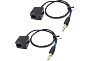 baolongking Paquete de 2 auriculares Buddy RJ9 4P4C hembra a 3,5 mm macho cable adaptador de teléfono celular para Cisco, Avaya, color negro, 30 cm