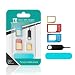 Produktbild TechRise 5 in 1 Nano Micro Standard SIM Karten Card Adapter Set Kit Converter mit Sander Bar und Fach öffnen Nadel für Smartphones [Neueste Upgraded] - 2 Stück