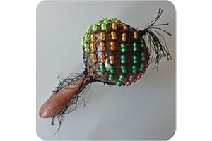 Simandra Rassel Shaker Maracas Percussion Musik Holzrrassel Rhythmus Klang Instrument Kalebasse (Motiv 1)