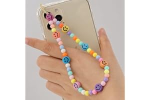 PTNKUIIY Bohemian Anti-Lost Mobile Phone Chain, Vintage Acrylic Mobile Phone Charm Beads Colourful Mobile Phone Chain Lanyard Beads Strap Phone Pendant Mobile Phone Jewellery Hanging Chian String for