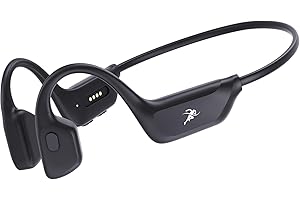 Guudsoud Bone Conduction Headphones, IPX7 Waterproof Bluetooth 6.0 Wireless Headphones with Mic, Open Ear Sport Earphones for Running, Cycling,Workout,Fitness,Black