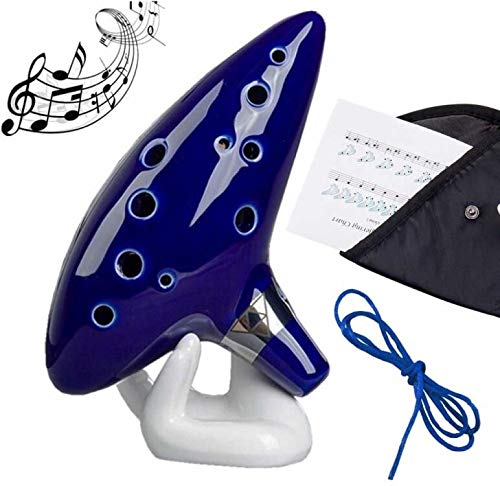 Ocarina, MUYOS 12 Hole Alto C Legend of Zelda Ocarina with Display Stand, Protective Bag, Neck String and Music Sheet, Gift for Children, Kids, Friends