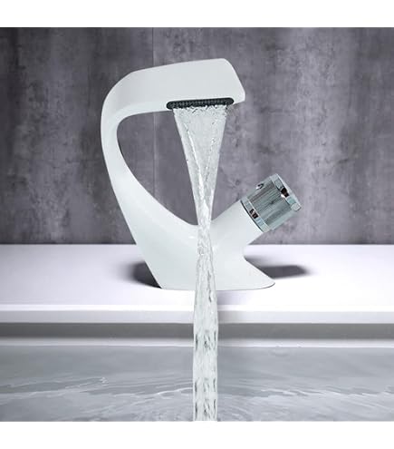 Moderne Robinet Lavabo Design Elégant, Mitigeur Lavabo Salle De Bain En Laiton Robinetterie Cascade Noir G 3 8 91254423