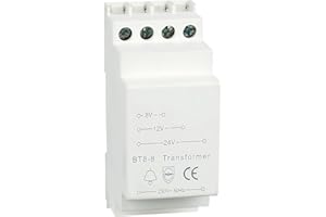 Klingeltrafo Türklingel BT8: WIYETY Klingeltrafo 8-12-24V, Klingeltrafo, 8VA 230V Stromrichter Türklingel Transformator Türklingel Klingel Transformator Passt auf Genormte Hutschiene