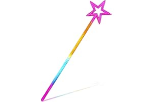 Abeillo Varita Magica para Hadas, Varitas Niños Estrella Brillante Princesa, Purpurina para niñas, Varita mágica de Hada de Cristal, Estrella de Hada Varita mágica para Navidad, Disfraces Accesorios