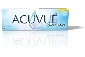 Acuvue Oasys Max 1-Day MULTIFOCAL Lentes diarias con Tecnología TearStable, filtro de luz OptiBlue y diseño Pupil Optimized, -6.00 dpt, diámetro 14.3 mm, 30 unidades, +2.00 adición, curva base 8.4 mm