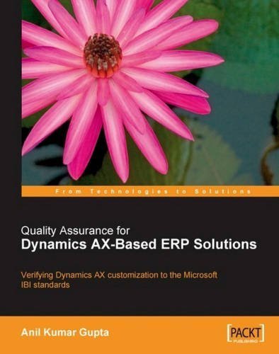 Quality Assurance for Dynamics AX-Based ERP Solutions: Verifying Dynamics AX customization to the Microsoft IBI Standards by Gupta, Anil Kumar (2008) Paperback