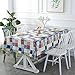 Produktbild Tischdecke Garten Eckig Abwaschbar Tischtuch Mediterraner Stil Tischdecke Farbe Plaid Leinwand Länge Wählbar(100 * 140 cm 39 * 55 in)