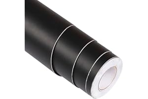 Yizunnu vinile autoadesivo opaco carta da parati mobili pellicola adesivo cucina camera da letto 61 x 300 cm nero