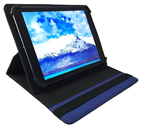 Samsung Galaxy Tab S2 8 0 Inch Wi-Fi SM-T719 Tablet Blau mit Schwarzer Trimmen Universal 360 Grad Wallet Schutzh  lle Folio mit Kartensteckpl  tzen   