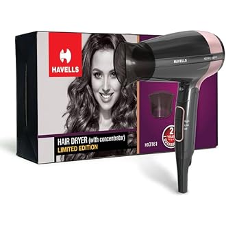 Havells 1200W Foldable Hair Dryer; 3 Heat Settings With Cool Shot (Hot/Cool/Warm),Heat Balance Technology Blow Dry Companion