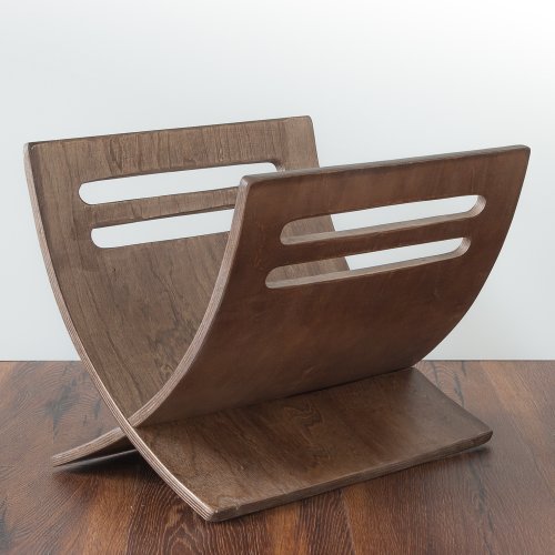 Homestyle4u 965 Mailand Zeitungsständer Magazinhalter Zeitschriftenablage aus Holz B 30 cm x H 29 cm x T 36 cm in Braun lackiert - 2