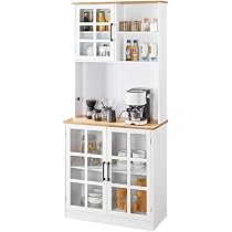 Armadietto da cucina a 6 ante, buffet con ripiani regolabili, bianco, 30 x 120 x 180 cm