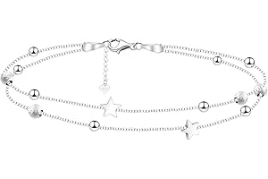 BOCHOI Cavigliera Donna Argento Gioielli da Spiaggia Regali di Moda per Donne e Ragazze Cavigliera Con Farfalla o Perla Idee Per L'estate Cavigliera a Strati