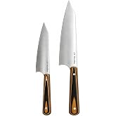 CH Woodline 2'li Profesyonel Şef Bı&ccedil;ak Seti 32 cm + 25 cm &ndash; 4116 Alman &Ccedil;eliği &ndash; El Yapımı B&uuml;y&uuml;k Boy Mutfak Seti