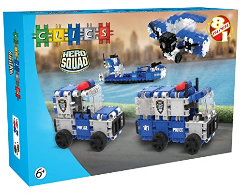 Clics Toys - Héroes policía Caja, 8 Modelos en 1 (BBM NV BC001)