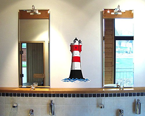 Wandtattoo Leuchtturm 'Roter Sand' Deutsche Bucht Leuchtfeuer in 7 Größen (20x30cm )