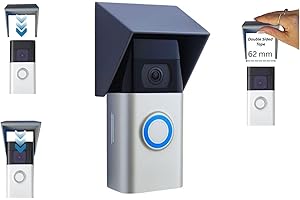 ME&SG Video Doorbell Rain and Sun Cover – Compatible with Ring Battery Doorbell 3, 3 Plus, 4, and Battery Plus (62 mm Width Only) – 55 mm Extended Weatherproof Anti-Glare Protective Housing – Flat Gray 2