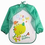 Delleu - Delantal para pintar manualidades con mangas impermeables para bebés, diseño de...