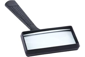 Meichoon Lente D'ingrandimento Lettura Rettangolare Portatile 5X Manico in Plastica 100x50mm Lente D'ingrandimento Libri di Navigazione Giornali Opuscoli Piccoli Identificazione Gioielli UC34