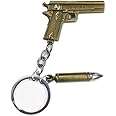 SHASHTI Antique Metal Cannon Keychain for Men | Military Tanker Miniature key chain | Army Pistol Gun with Bullet Stylish Keychain & Key ring for Bike Car Bag, Multi-Colour (Pack of 1)