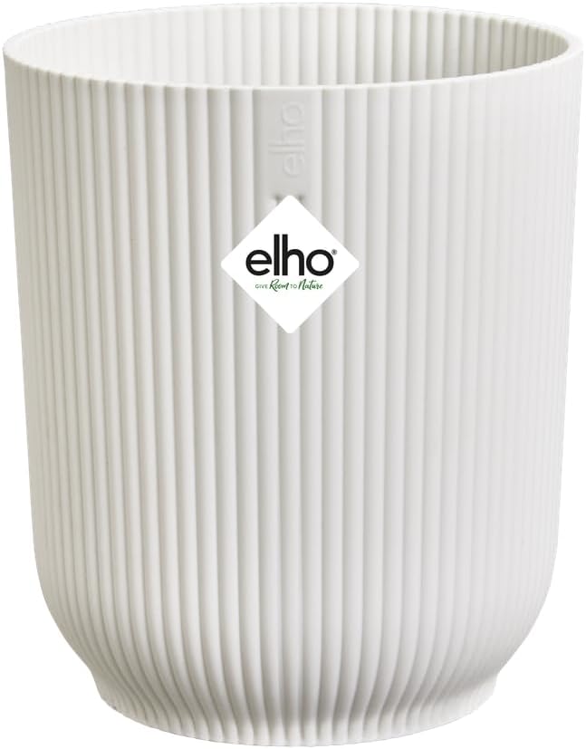 Elho Vibes Fold Orchid High 12,5cm - Orquideario Interior - Macetas Interior - 100% Plástico Reciclado - Blanco/Silky White