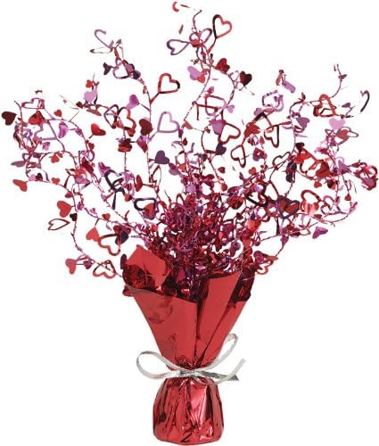 Creative Converting Metallic Foil Spray Centerpiece, Hearts