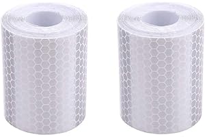 BigTron Reflective Tape, Safety Mark Warning Tape Conspicuity Waterproof for Vehicles Cars Bikes 3m x 50mm, 2 Rolls Silver White