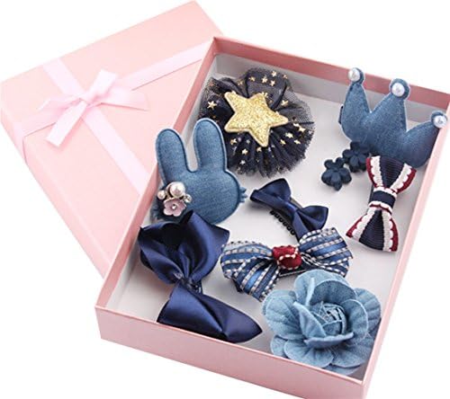 WINWINTOM 10Pcs Kids Infant Hairpin Baby Girl Cartoon animal motifs Hair Clip Set (Blue)