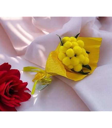 Rametto Di Mimosa Finto 38 Cm Per La Festa Della Donna - Fiori Finti Decorativi, Resistenti Agli Agenti Atmosferici