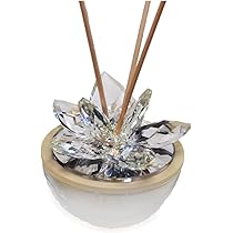 DLM-32184 (Kit 12 Pezzi) Profumatore In Vetro Fiore In Cristallo Quadrifoglio Albero Della Vita Life Tree Battesimo Comunione Matrimonio Bomboniera