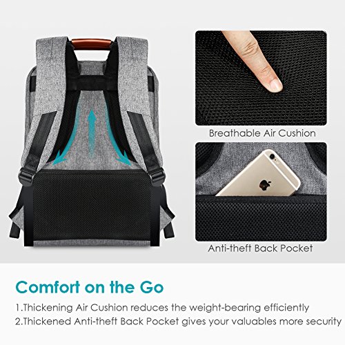 REYLEO Rucksack Business Backpack mit viel Stauraum 15 6 Zoll Laptop Tasche Herren und Damen Wasserdicht Grau-24 Liter RB23