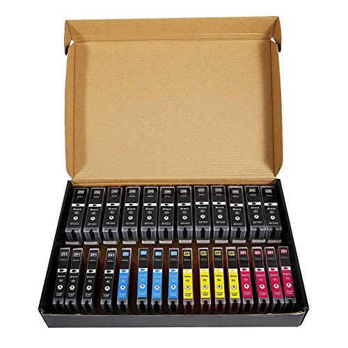 28 Pack Arthur Imaging Compatible Ink Cartridge Replacement for 250XL 251XL (12 Large Black, 4 Small Black, 4 Cyan, 4 Yellow, 4 Magenta, 28-Pack)
