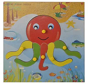 Skillofun Wooden Theme Puzzle Standard Octopus Knobs, Multi Color