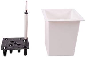 VIVANNO Bac à Fleurs en Plastique avec kit d'arrosage - 29x29x32 cm - Blanc