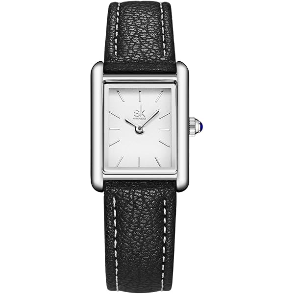 TAPORT® HOT Ass White Real Leather Band Orologio quadrato al quarzo, bianco, Moderno