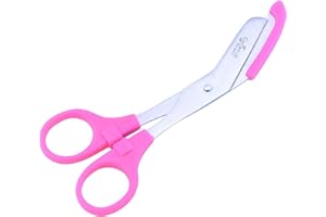 AR EMPORIUM Bandage Scissors with Round Tip Perfect for Nurses,Veterinary and Home Use with with Colored Safety Guard 5 -Colours (Pink)