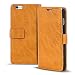 Produktbild iPhone 6s Plus, 6 Plus Bookstyle Hülle,Conie Mobile Handytasche Wallet Tasche PU Leder Schutzhülle Klapptasche, Kartenfächer, Book Case in Gelbbraun