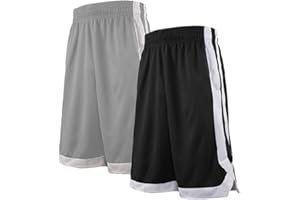 TOPTIE Herren Sport Shorts, Basketball Trainingsshorts Kurze Sporthose mit Taschen